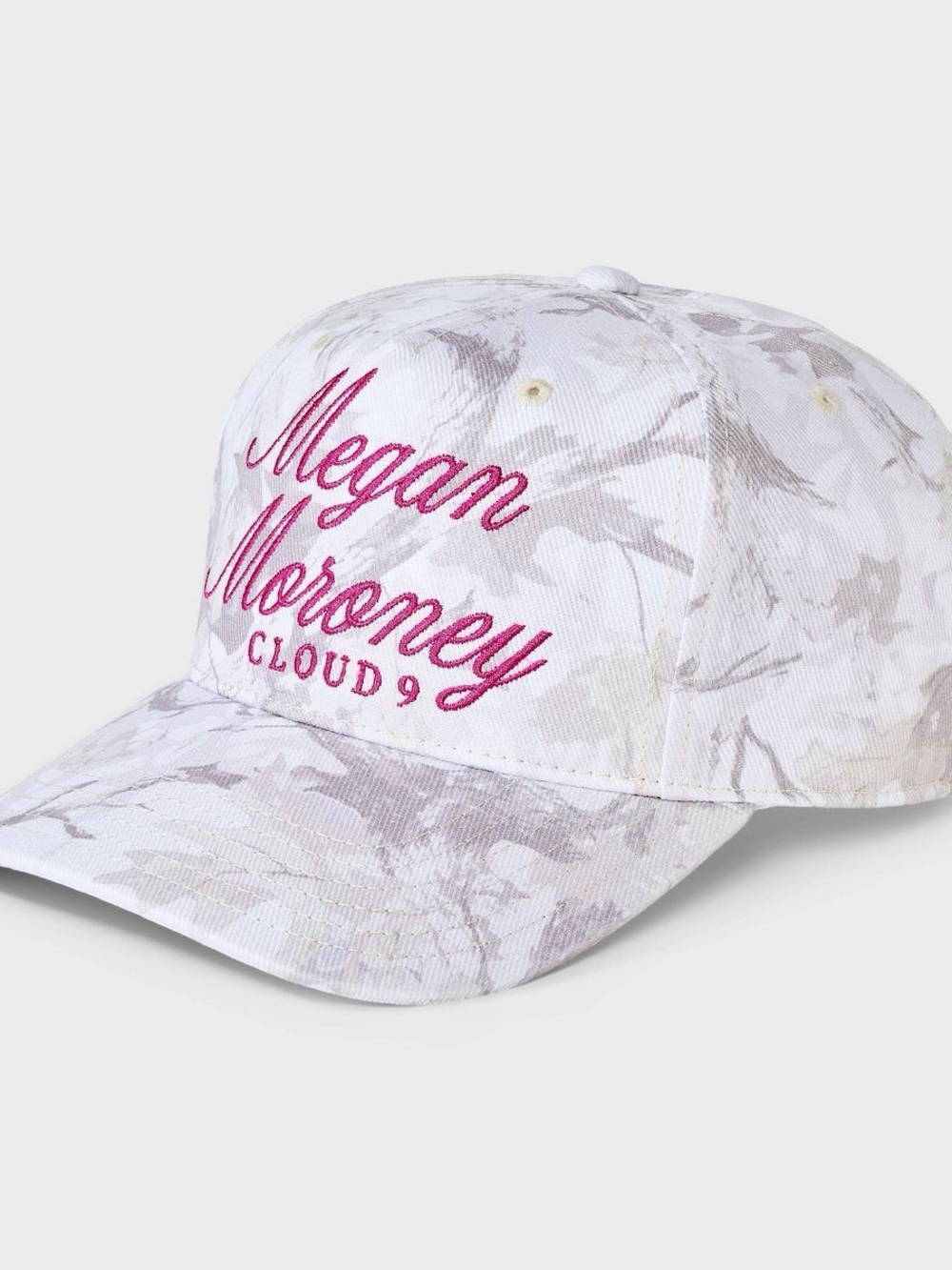Megan Moroney Cloud 9 White Tie-Dye Baseball Cap - Pink Embroidery nwt